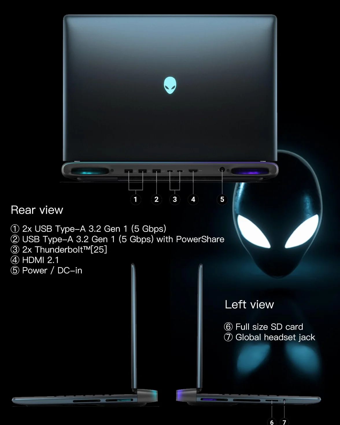 Alienware Area 51 Laptop do gier 16", RTX 5080 16 GB, Intel Ultra 9 275HX, 64 GB DDR5, QHD+ 240 Hz, Win11 Pro