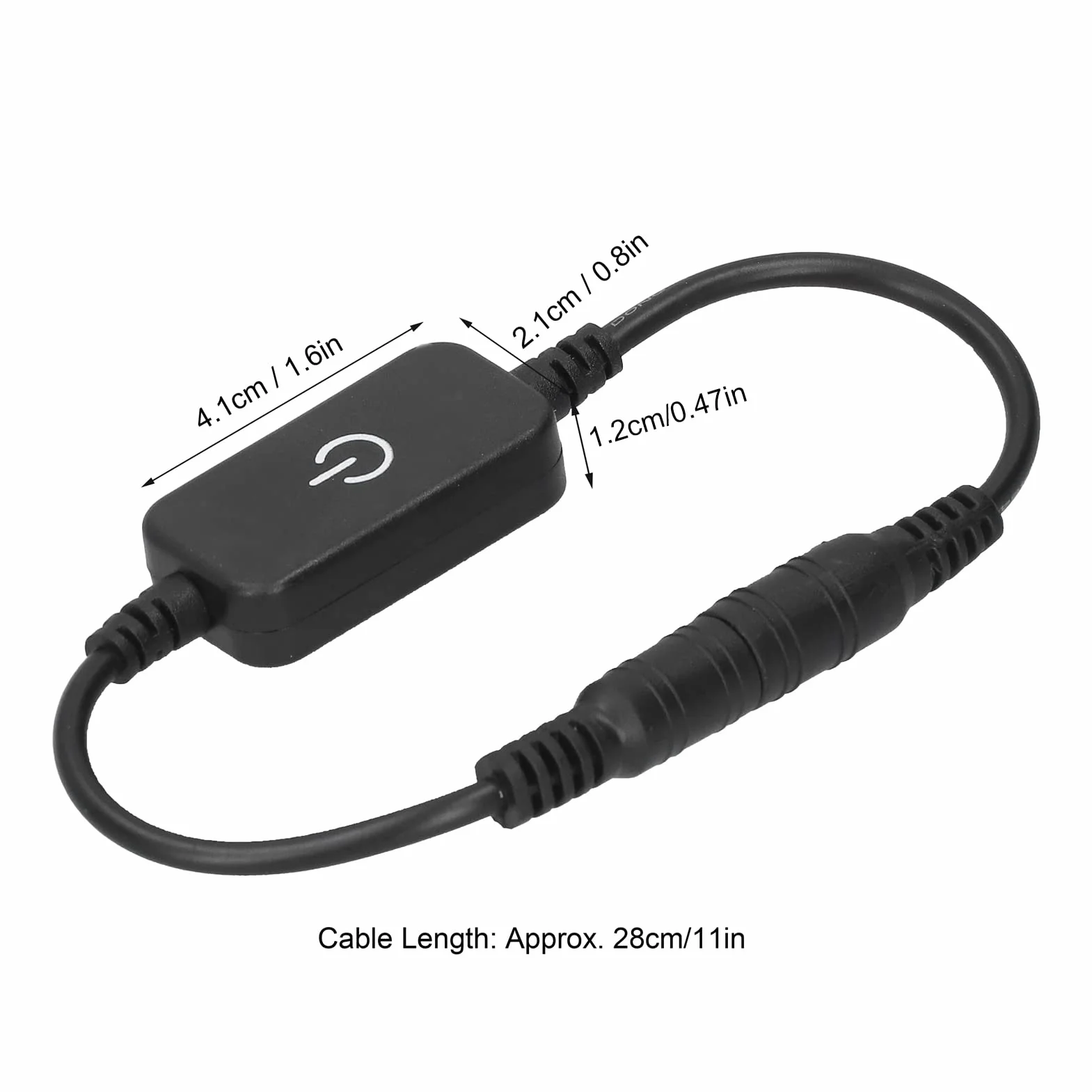 Ejoyous Dotykowy ściemniacz LED, Dotykowy Włącznik/wyłącznik z wtyczką i Gniazdem 5,5mm, do Jednokolorowych Pasków LED o Napięciu 5V i 24V DC