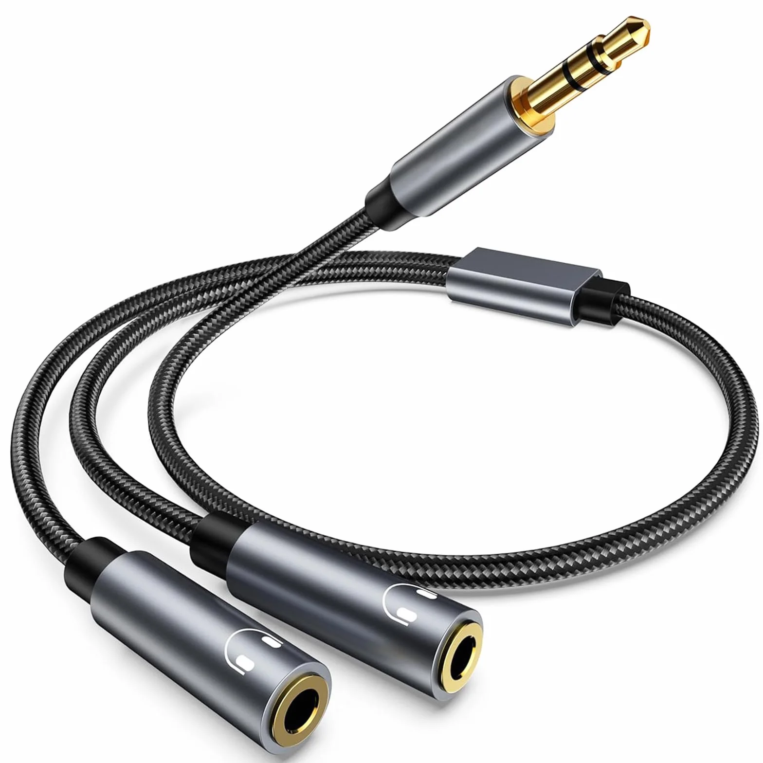 Avigers Rozdzielacz słuchawek 3,5 mm podwójne gniazdo audio kabel męski na żeński 2-drożny przedłużacz