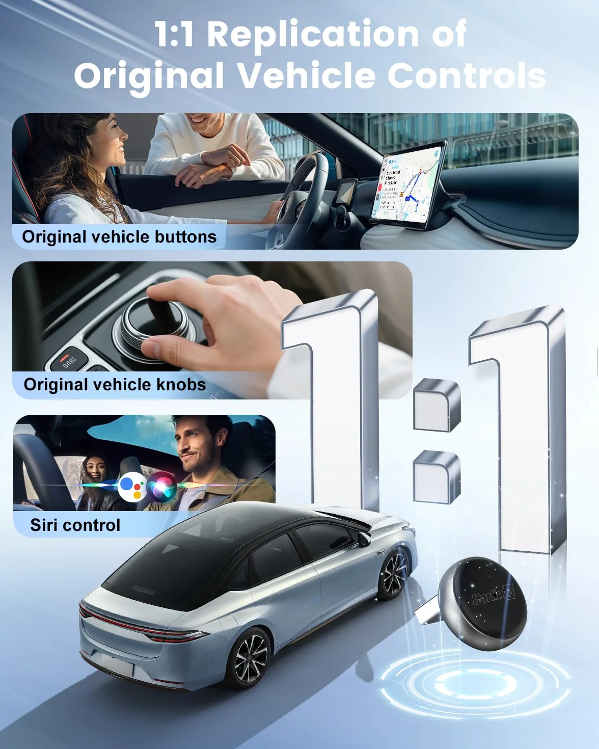 CarlinKit MINI Ultra3 Bezprzewodowy Adapter CarPlay Android Auto iOS 10+ Android 11.0+