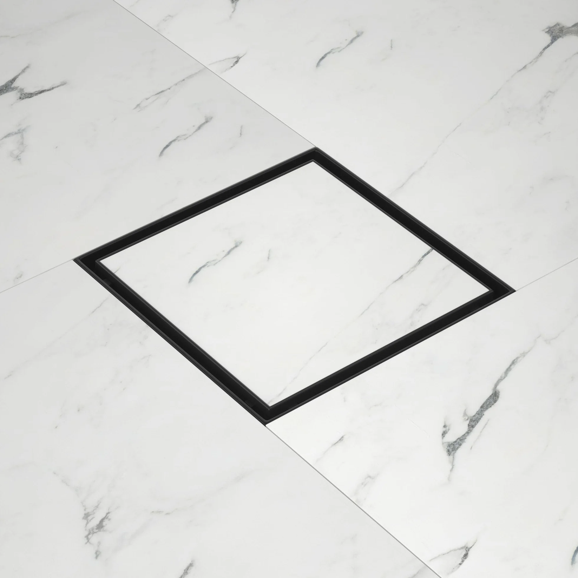 Odpływ podłogowy prysznic ze stali nierdzewnej, 20 x 20 cm, rynna prysznicowa Duadratic, z syfonem 360° i filtrem do włosów 2 w 1, odpływ prysznicowy z możliwością kafelkowania, płaska rynna