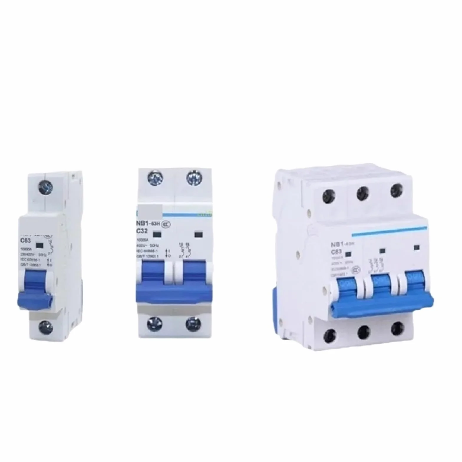 1 sztuka wysoka moc przełączania 10KA 10000A NB1-63H wyłącznik automatyczny 10A 16A 20A 25A 40A 63A MCB przełącznik powietrza NB1 (3P, 2A)