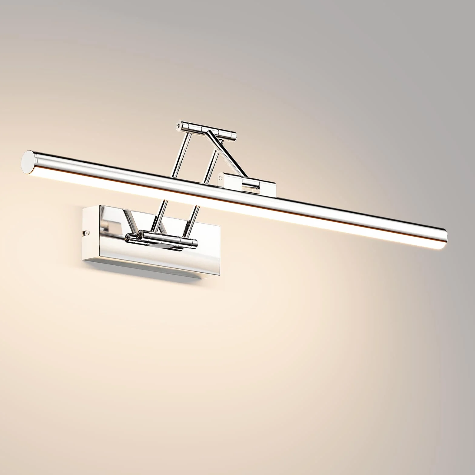 Klighten Lampa lustrzana LED łazienkowa 50 cm, obrotowe lampy lustrzane do łazienki IP44, oświetlenie lustra łazienkowego 16 W 1200 lm, oświetlenie lustra łazienkowego LED