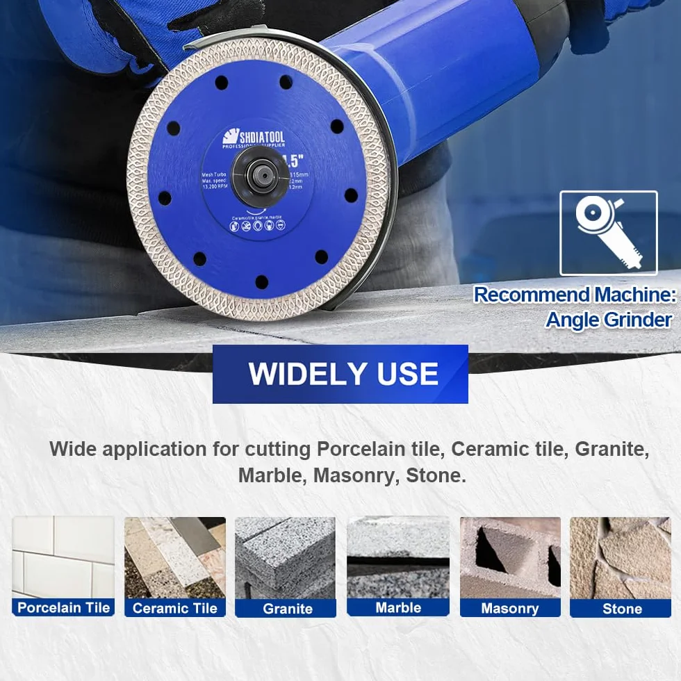 SHDIATOOL Diamentowa tarcza tnąca 300 mm Turbo Mesh ostrze diamentowe z segmentem X felgi do twardej ceramiki, porcelany, płytek granitu