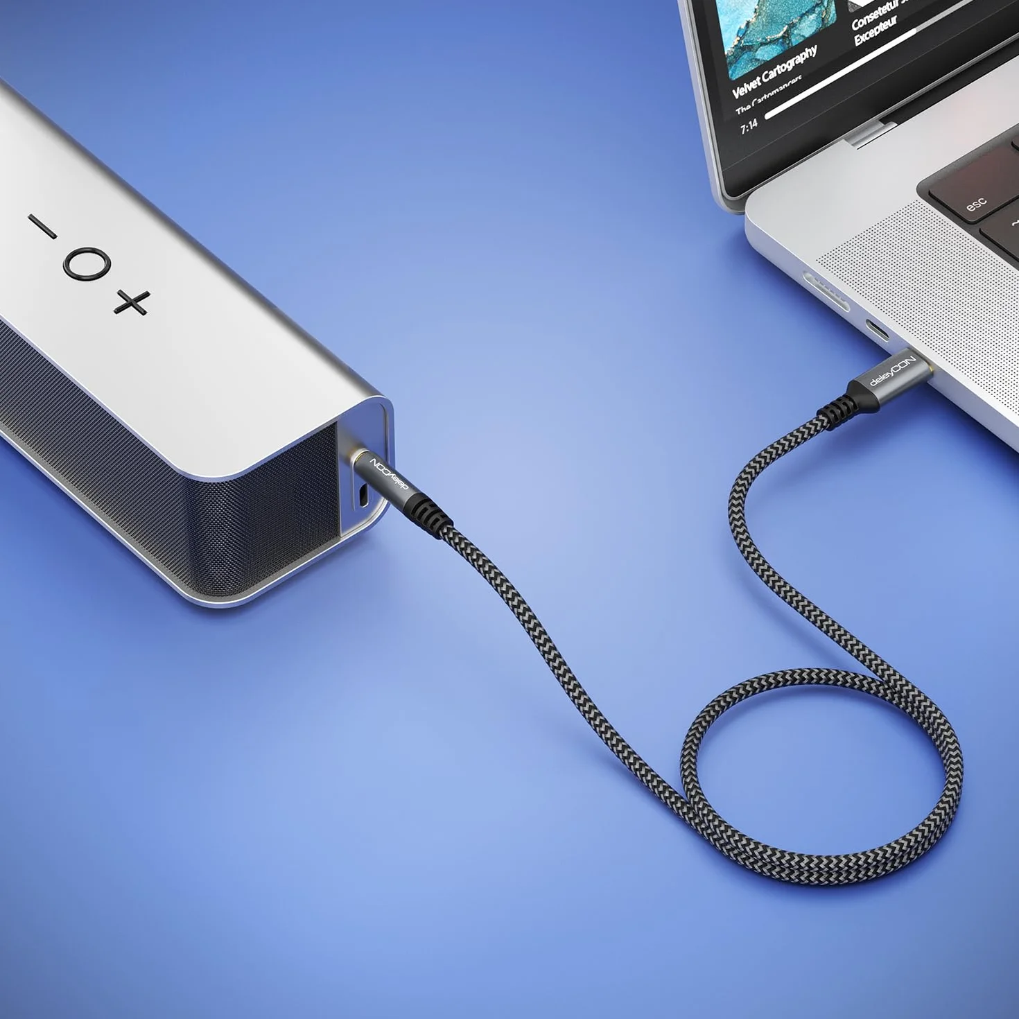 deleyCON 0,5m USB-C na 3,5mm Audio AUX Kabel Adapter - USB Typ-C na Wtyk Klinke do iPhone 17 16 15 iPad Galaxy S25 S24 A16 A56