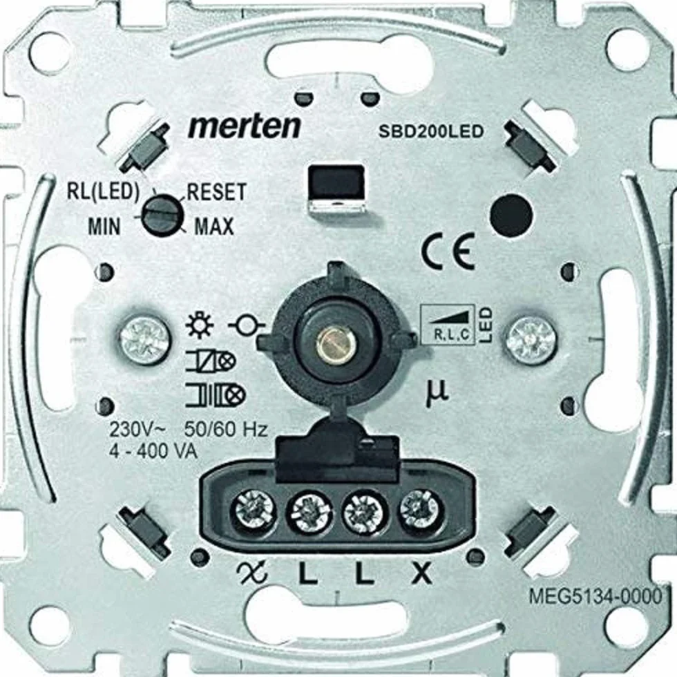 Merten MEG5134-0000 Ściemniacz Obrotowy LED, 230V, 7.4 x 7.4 x 4.7 cm