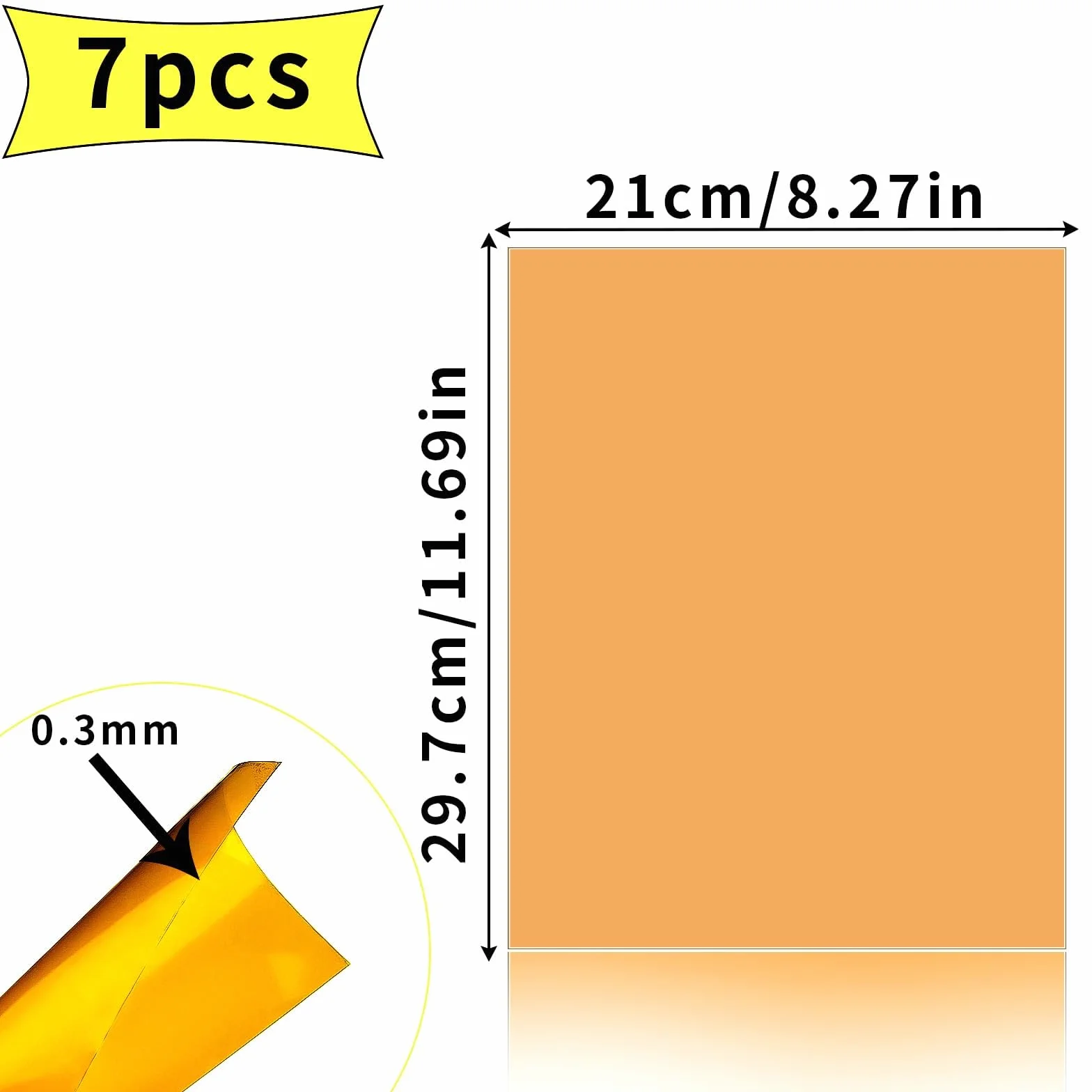Filtry fotograficzne 7 sztuk 29,7 x 21 cm Pomarańczowe do oświetlenia LED Studio Flash korekcja kolorów