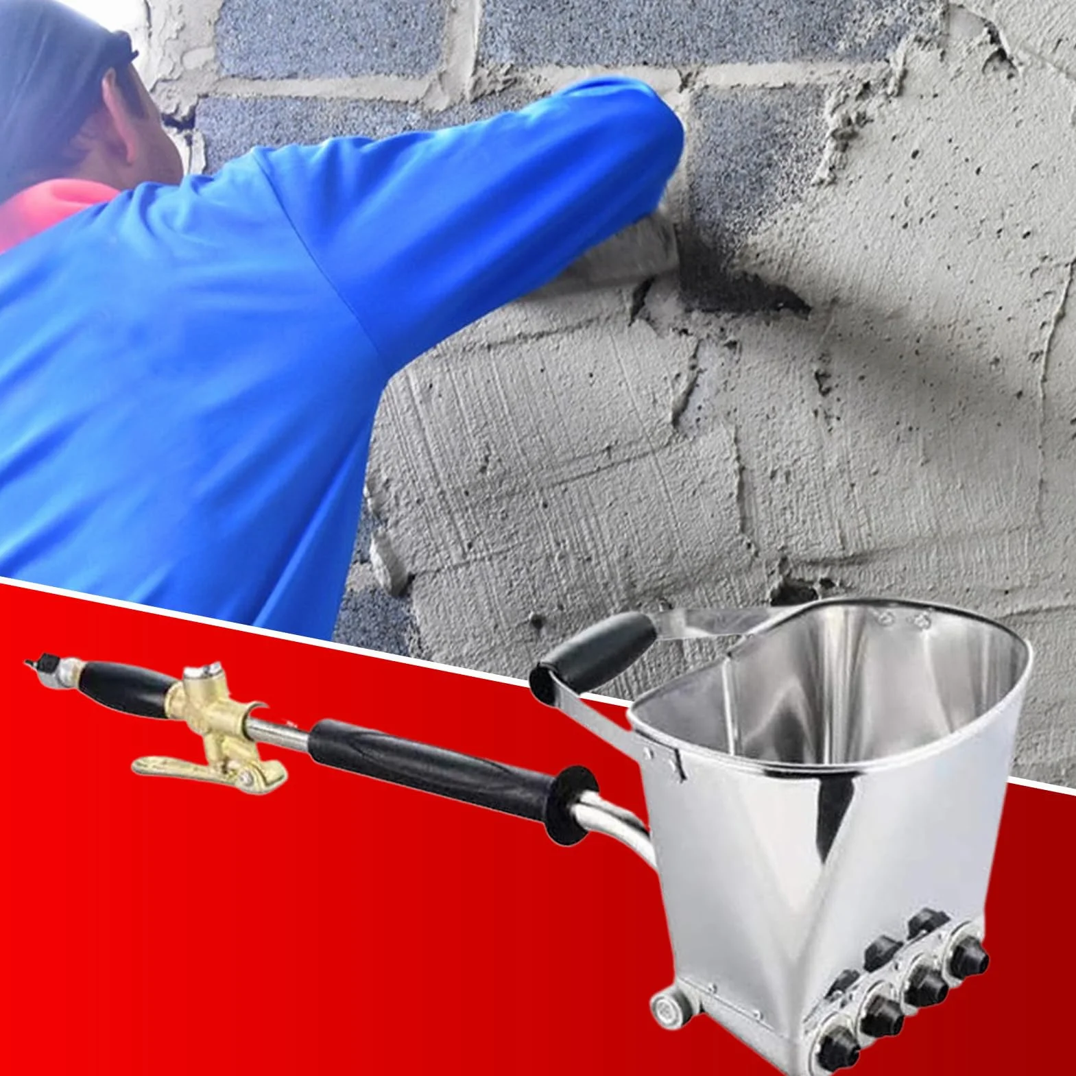 Opryskiwacz do betonu Wielofunkcyjny Sprzęt Tynkarski | Narzędzia do Natrysku Faktury na Suchej Zabudowie Do remontów ścian i sufitów, wyrównywania, tynku cementowego, zaprawy oraz