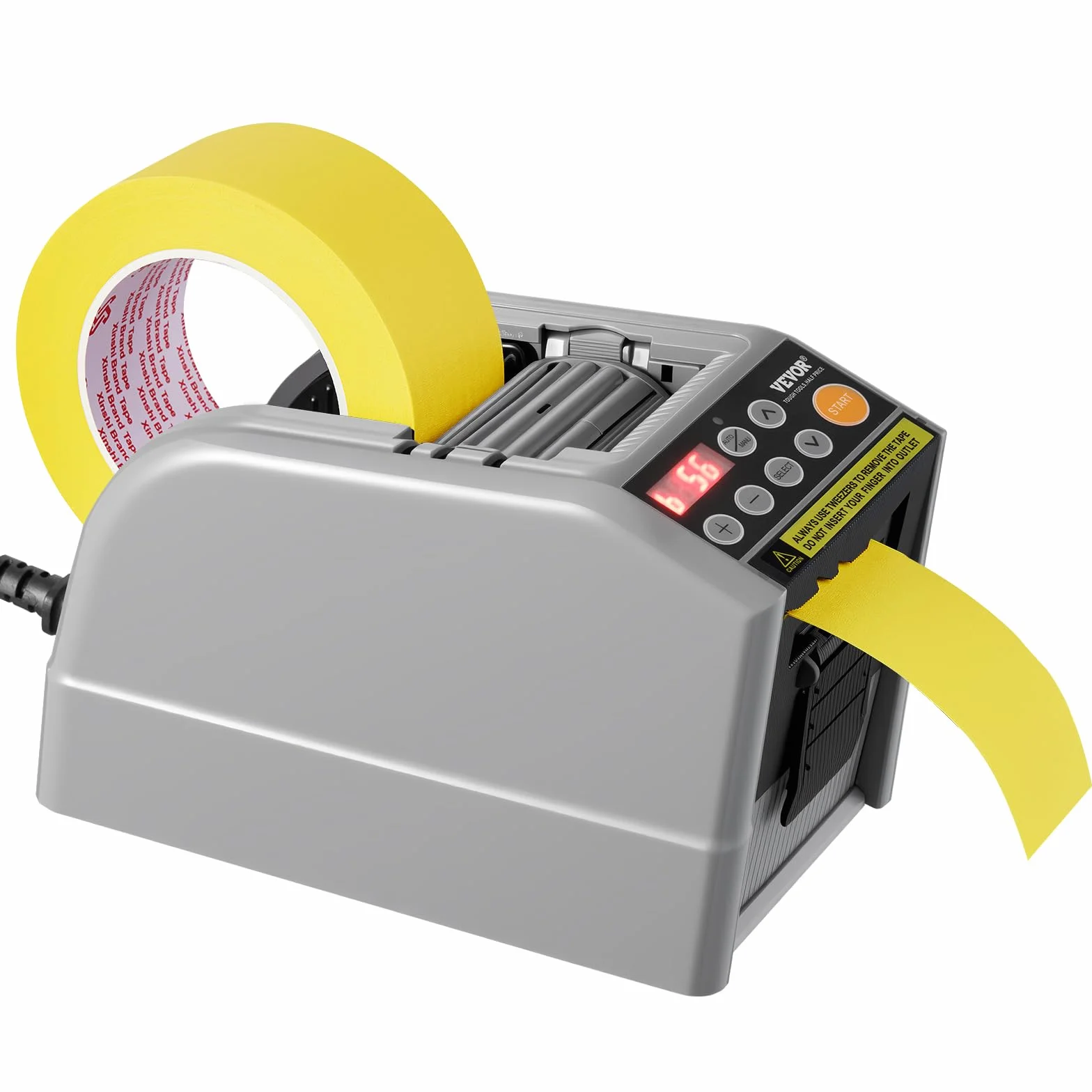 VEVOR Automatyczny dozownik taśm elektrycznych 25 W maszyna do cięcia taśm szerokość taśmy 6-60 mm długość taśmy 5-999 mm dla przemysłu, biur, domów, sklepów
