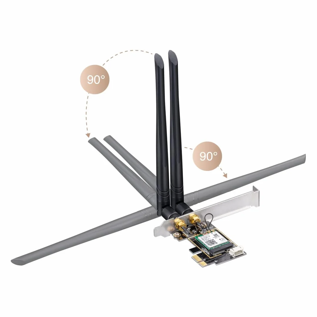 Cudy WE3000 AX 3000 Mbps bezprzewodowa karta WiFi 6 PCIe Bluetooth 5.0 802.11ax czarny