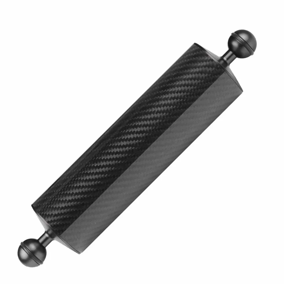 2 szt. D60 mm 10/12 cala wyporność 447 g / 550 g podwodna fotografia nurkowa ramię lampy węglowej ręczna 1 cal podwójna głowica kulkowa ulepszona wersja (12 cali czarna)