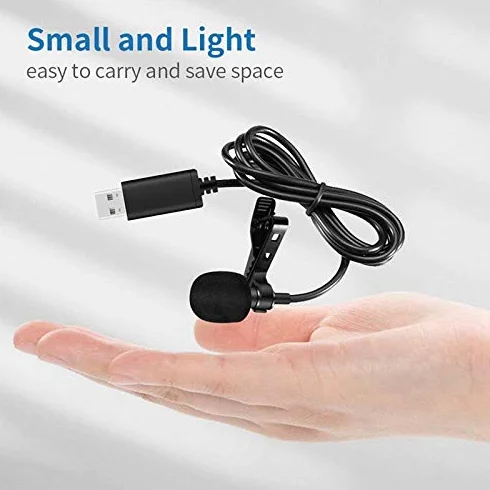 Uniwersalny mikrofon USB mikrofon lawalowy mikrofon komputerowy z klipsem Podłącz i używaj mikrofonu wielokierunkowego
