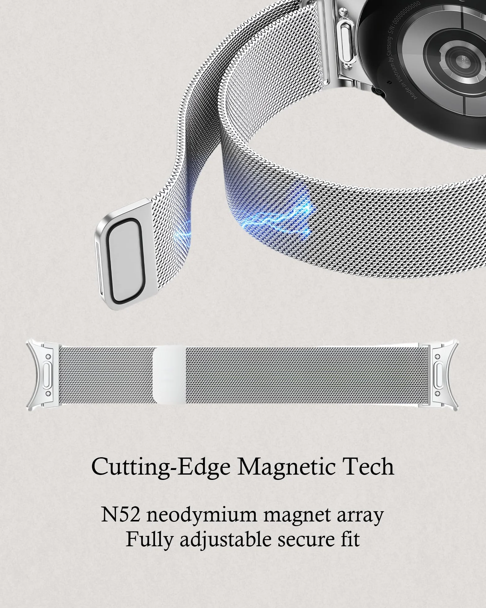 Magnetyczna bransoleta ze stali nierdzewnej do Samsung Galaxy Watch FE 7 6 5 4 Band 40 44mm