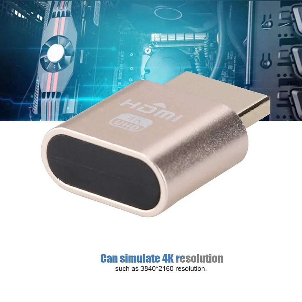 HDMI Fake Load VGA Analog Camouflage HD Ekran blokady Wirtualny wyświetlacz, DispalyPort Headless Ghost Display