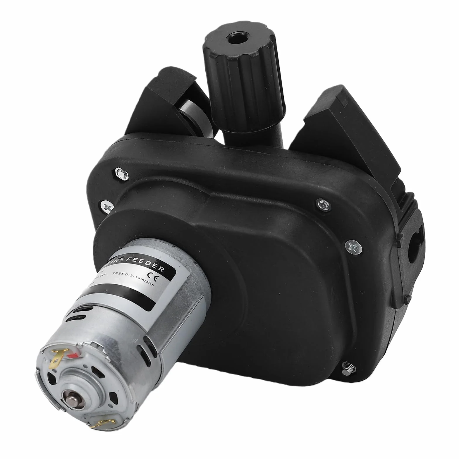Eujgoov MIG Spawacz 40W Silnik Podawania Drutu 1.5A 2-18m/min 4 Rolki Podajnika Drutu do 0.8-1.0mm, z Systemem Podawania Metalu 5KG do Półautomatycznych Maszyn Spawalniczych