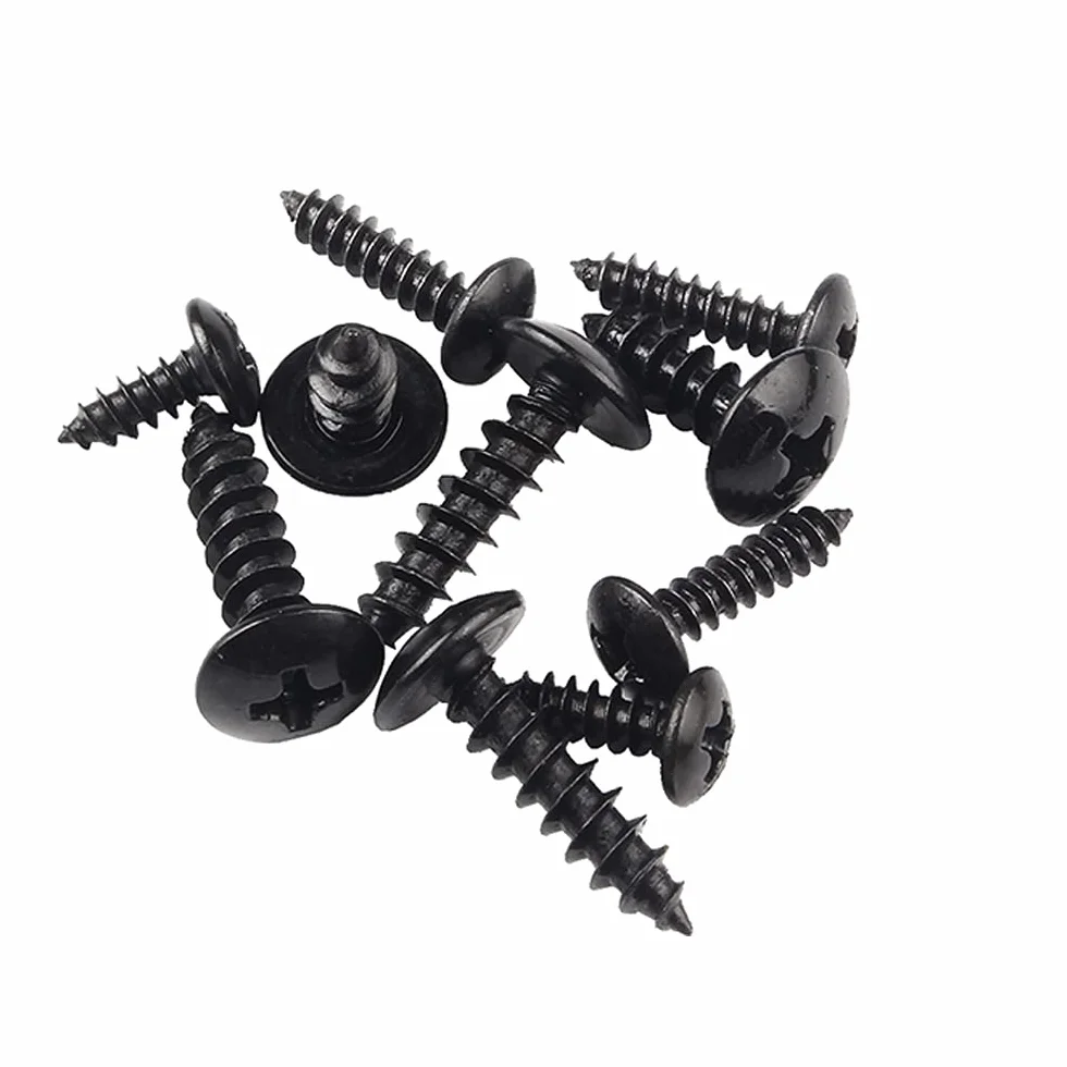 20 sztuk wkrętów samogwintujących M5 x 16 mm czarne wkręty krzyżowe ze stali węglowej do drewna materiałów miękkich i płyt gipsowych z okrągłymi łbami