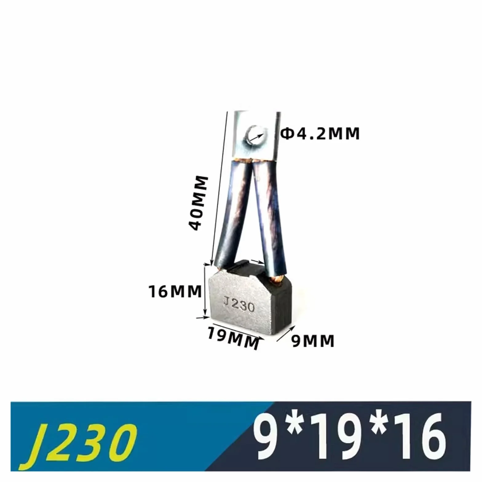 Szczotka węglowa do wózka widłowego J230 9 x 19 x 14 mm 9 x 19 x 16 mm 9 x 19 x 20 mm (9 x 19 x 20 mm, 4 szt.)