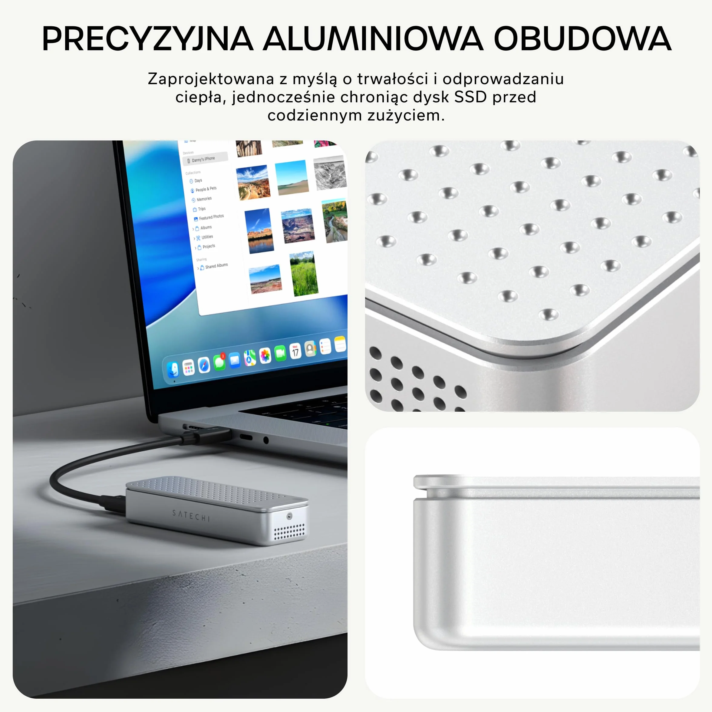 SATECHI DotDisk 80Gbps M.2 NVMe Obudowa SSD aluminiowa srebrna