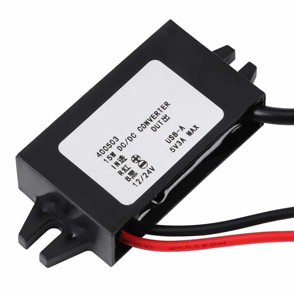 12 V / 24 V Na USB 5 V 3 A Zasilacz Sieciowy, Regulator Downkonwerterowy DC-Przetwornik Napięcia Reduktor, Adapter Monitorujący Konwerter
