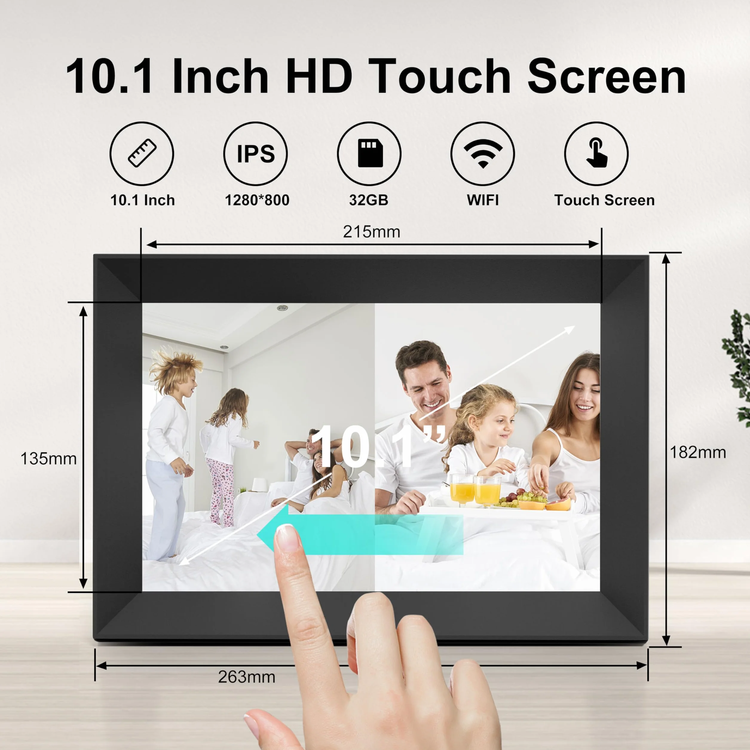 Frameo Cyfrowa ramka na zdjęcia 10,1 cala WiFi IPS 1280x800 ekran dotykowy