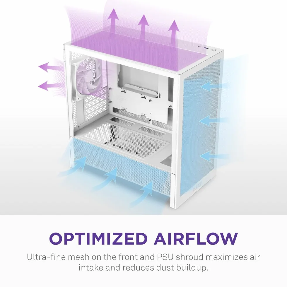 NZXT H3 Flow Obudowa Micro-ATX Biała 280 mm 240 mm Back-connect