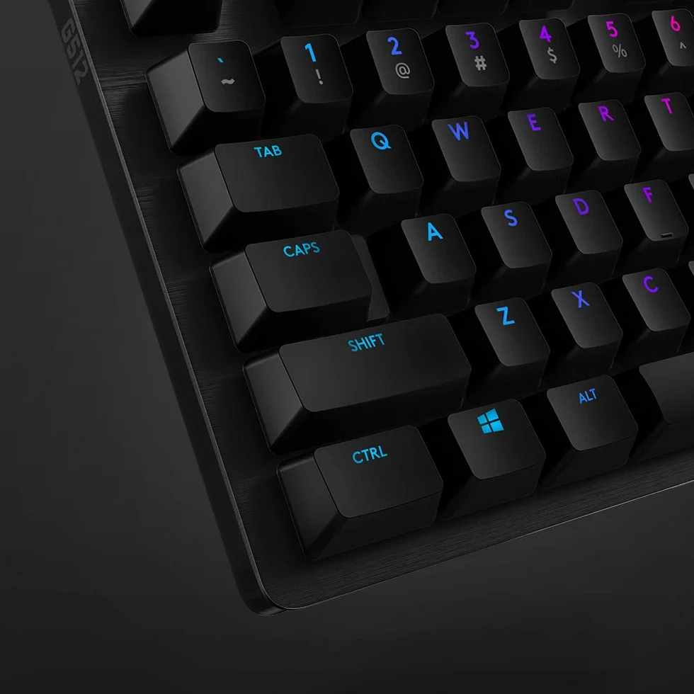 Logitech G G512 mechaniczna klawiatura do gier, przełączniki GX-Blue Clicky, oświetlenie LIGHTSYNC RGB, aluminiowa obudowa, czarna