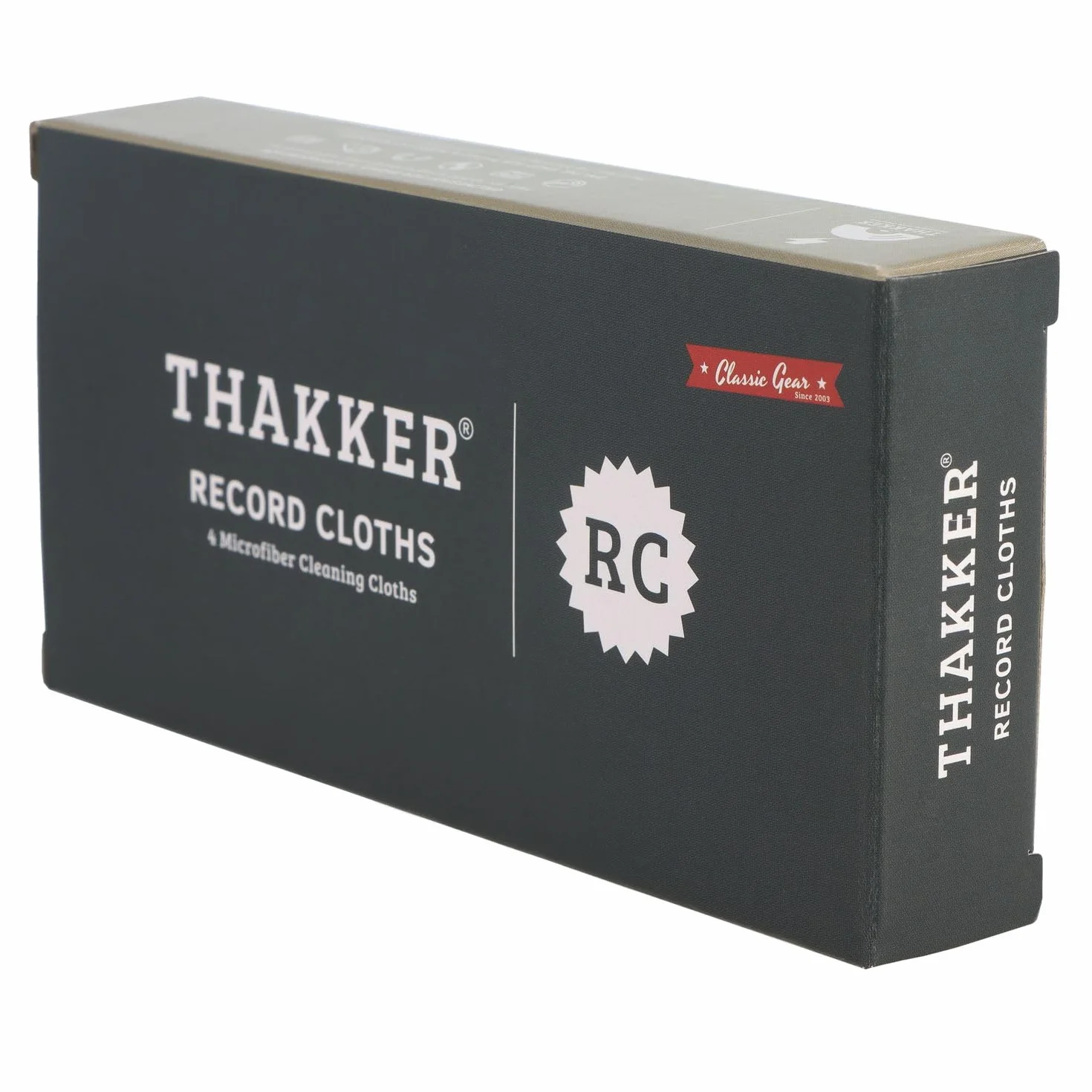 THAKKER Chusteczki do czyszczenia płyt gramofonowych Record Cloths | Cztery ściereczki do czyszczenia płyt | czarne