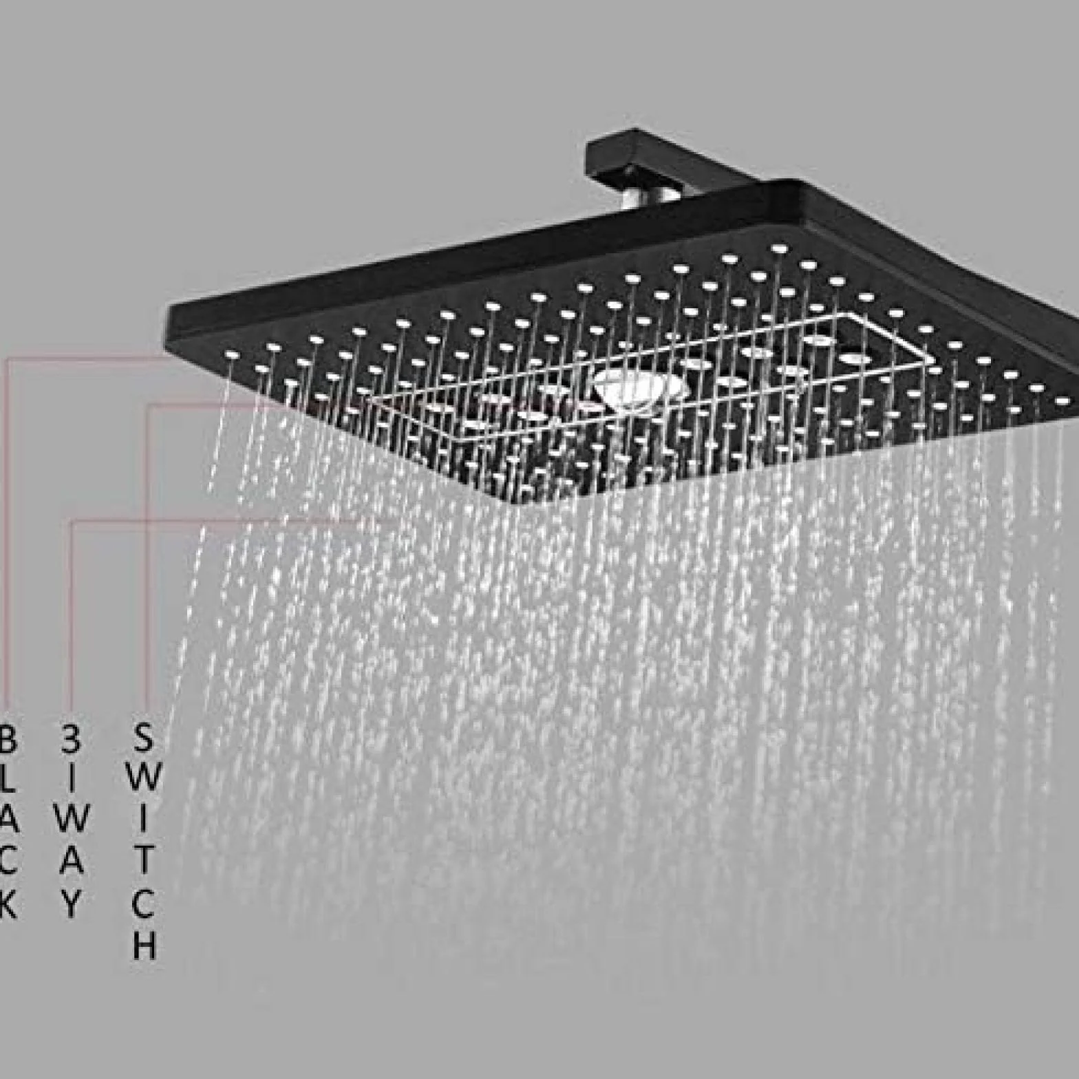 Zestaw cyfrowych baterii prysznicowych LED, czarny, 3-kierunkowy deszczownica, 2-funkcyjny cyfrowy wyświetlacz LED, bateria mieszająca, podtynkowa wanna prysznicowa. Beauty Comes