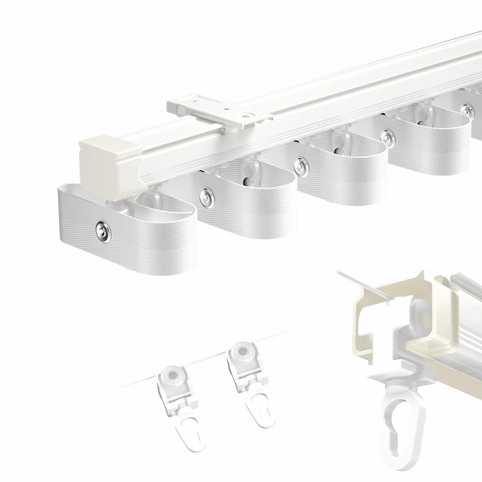 Heavy Du system szyn ze stopu aluminium, prosta szyna do pojedynczego otwierania, 7,6 cm koło pasowe, cicha, wężowa konstrukcja i łatwa instalacja