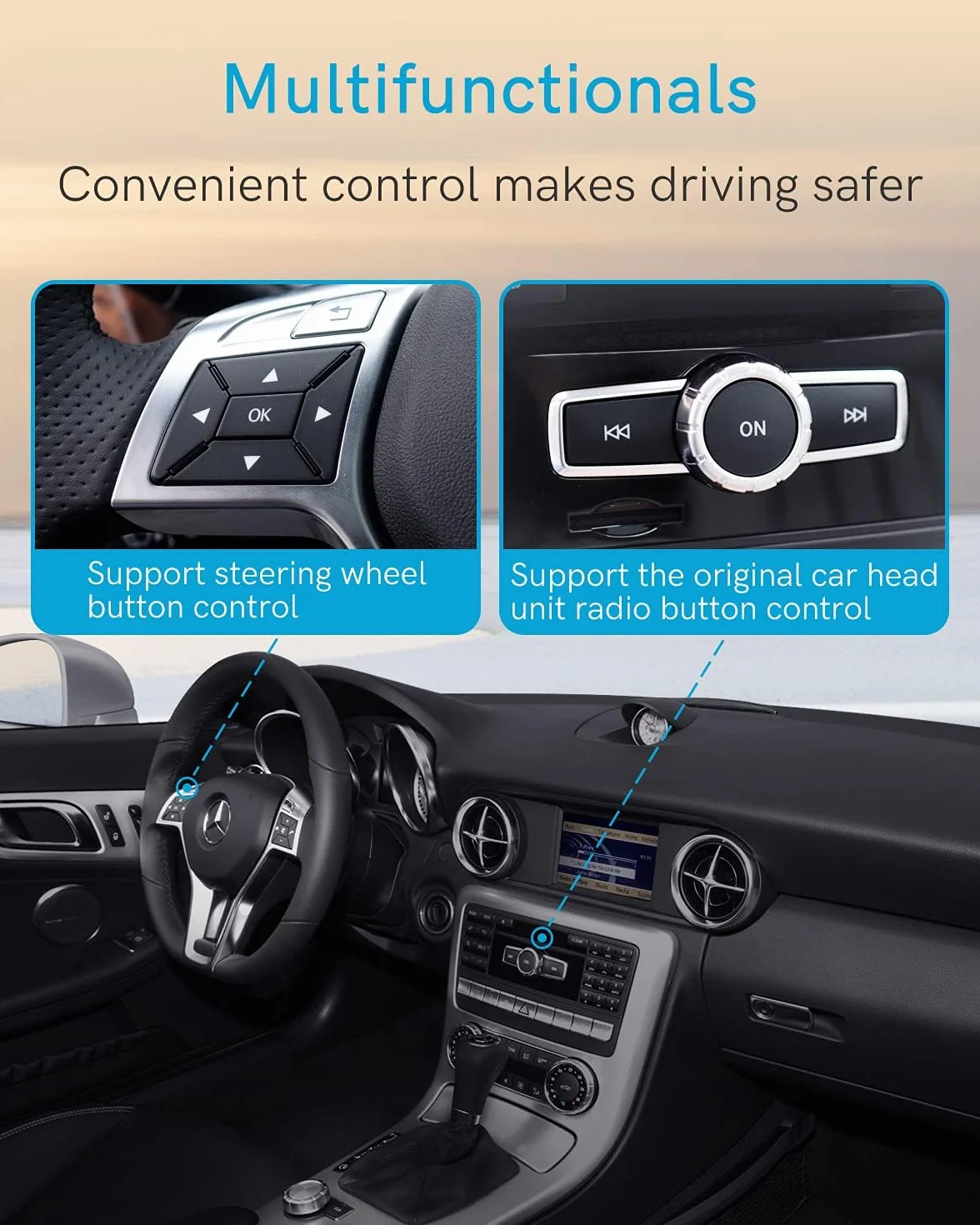 Adapter Bluetooth 5.0 aptX-HD do Audi (2010-2019) AMI MMI 3G 30-pinowy odbiornik do Mercedesa (2005-2011)