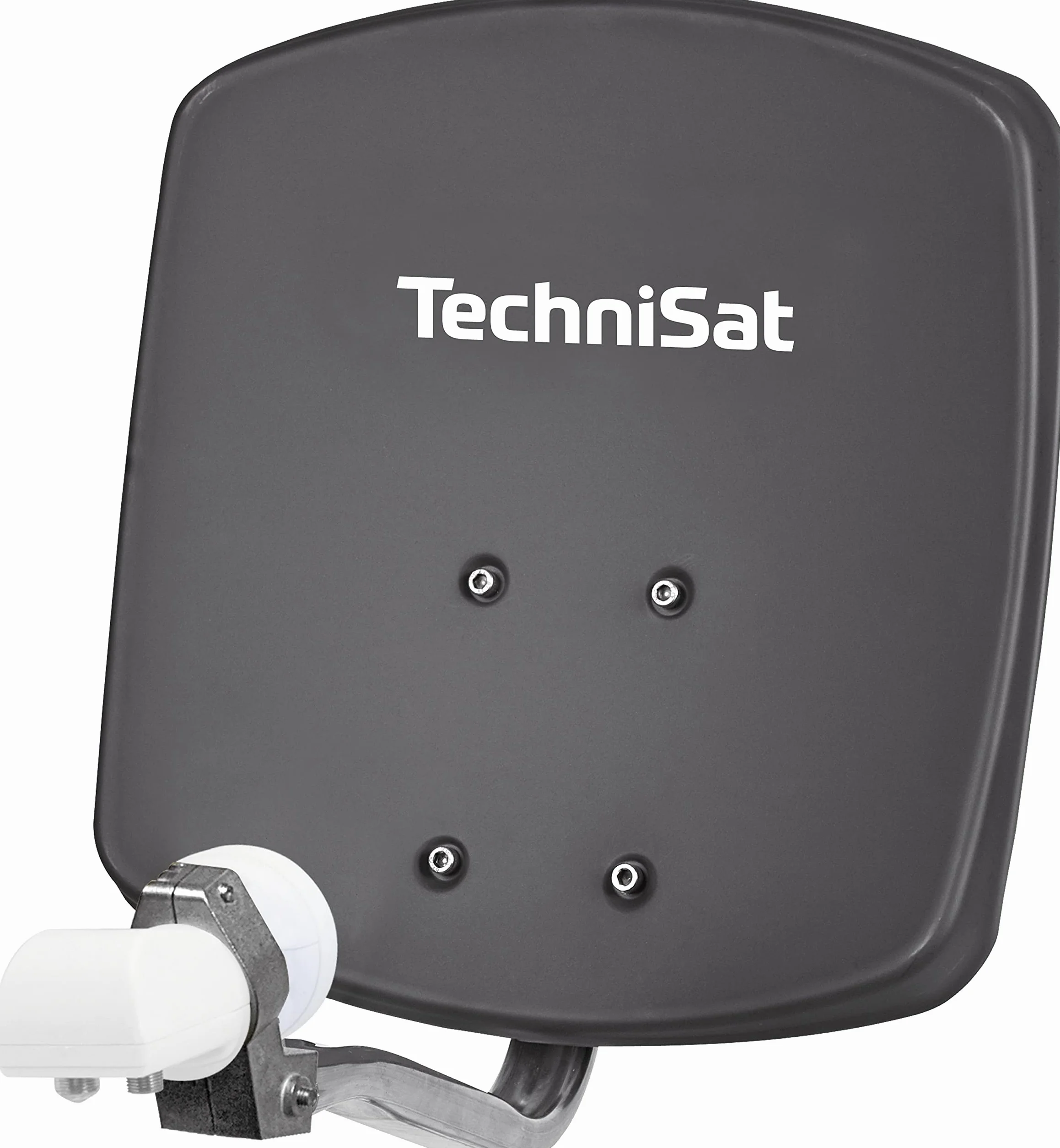 TechniSat DIGIDISH 33 – antena satelitarna dla 2 uczestników (mały zestaw satelitarny 33 cm – kompletny zestaw z uchwytem ściennym i uniwersalnym Twin-LNB) szara