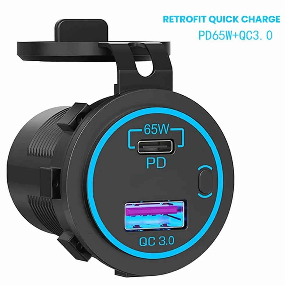 Ładowarka samochodowa USB C 65W PD 12V Multiple Adapter do samochodu ciężarowego