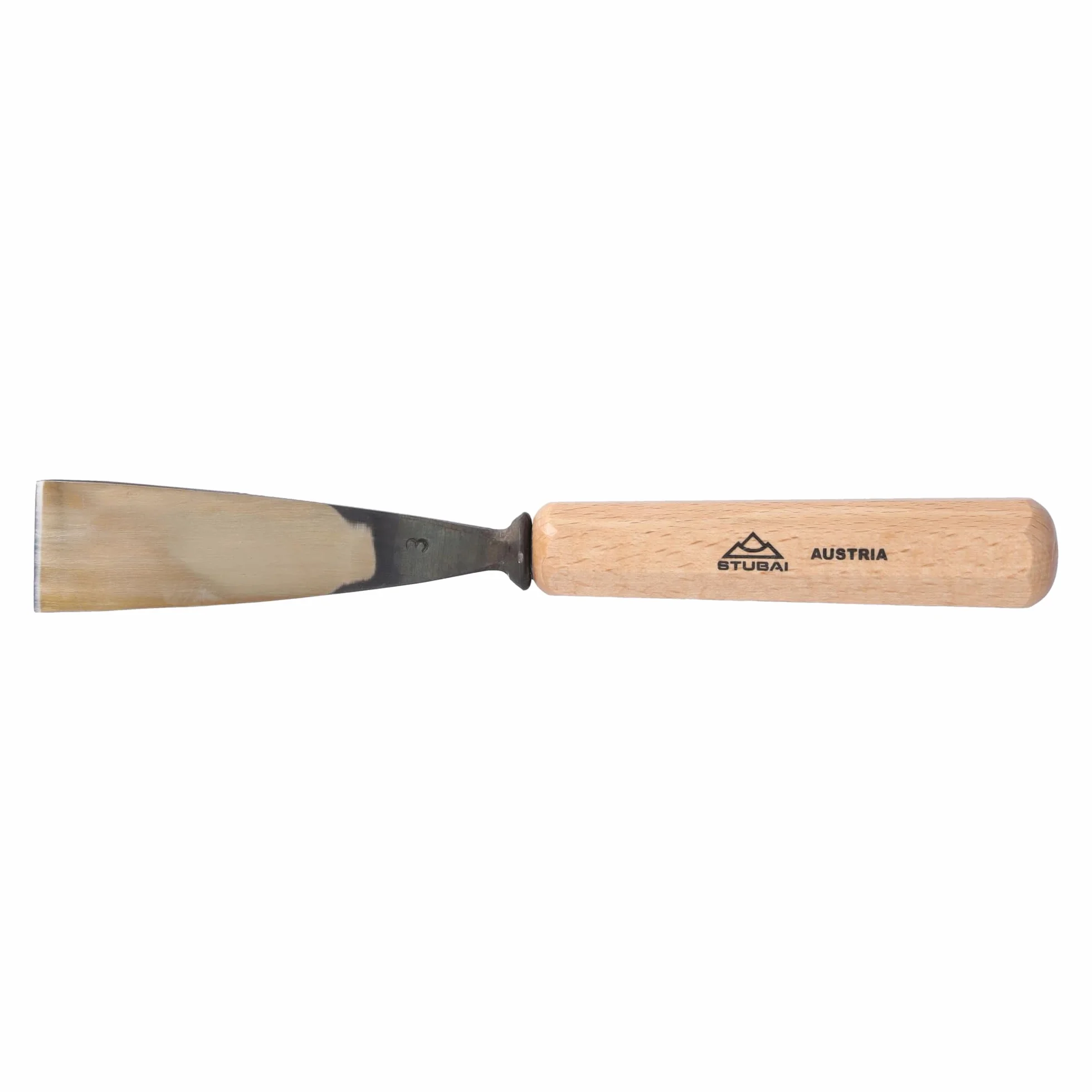 Stubai 520330 Dłuto do rzeźbienia w drewnie typ 3 z drewnianym uchwytem, złoty/beżowy, 30 mm