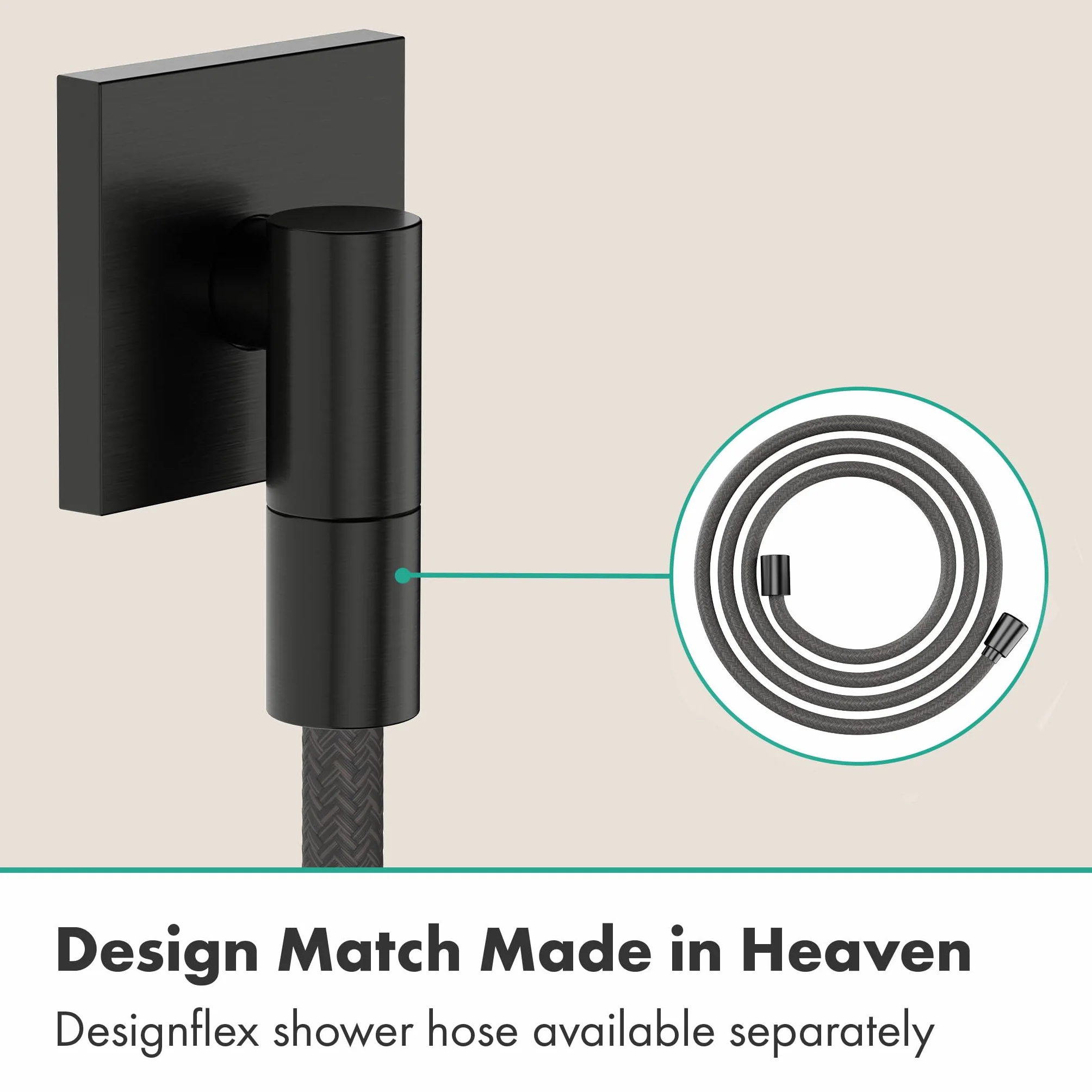 hansgrohe FixFit Fine E - podłączenie węża prysznicowego, przyłącze ścienne z zaworem zwrotnym, przyłącze węża, kąt podłączenia węża, czarny chrom szczotkowany, 28883340