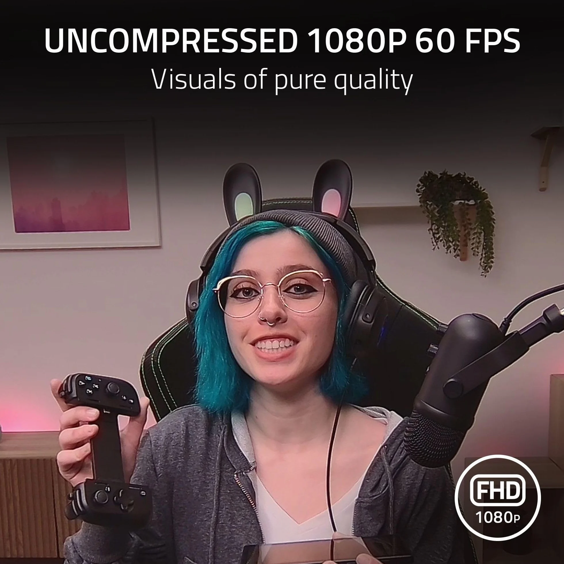 Razer Kiyo Pro Kamera internetowa Full HD 1080p 60FPS HDR Adaptacyjny czujnik światła Szerokokątny obiektyw