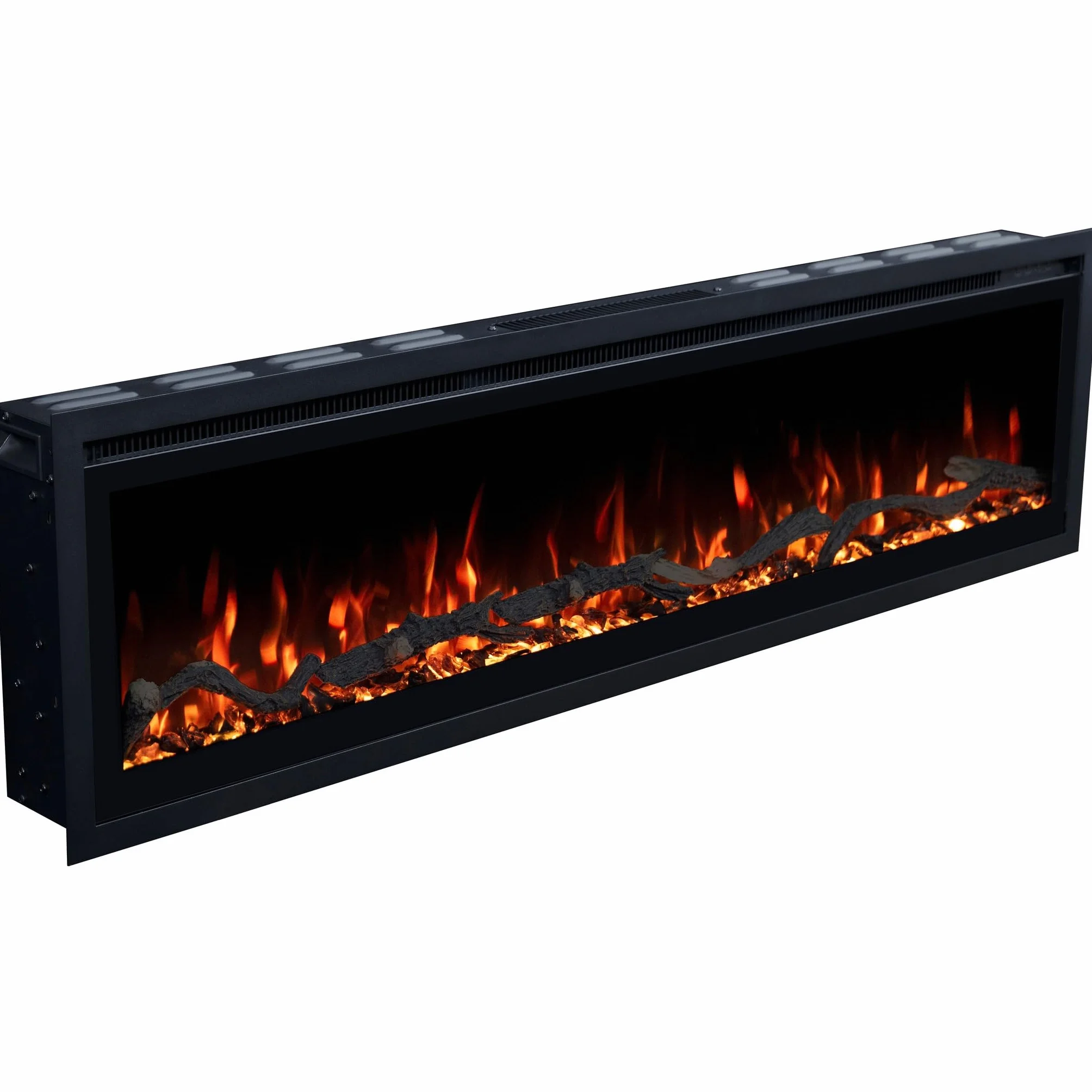 Kominek elektryczny Emotion Flame Regal 182 - ogień premium - na ścianę i do zabudowy - 182x35x12 cm - kominek LED z grzaniem 900/1800 W