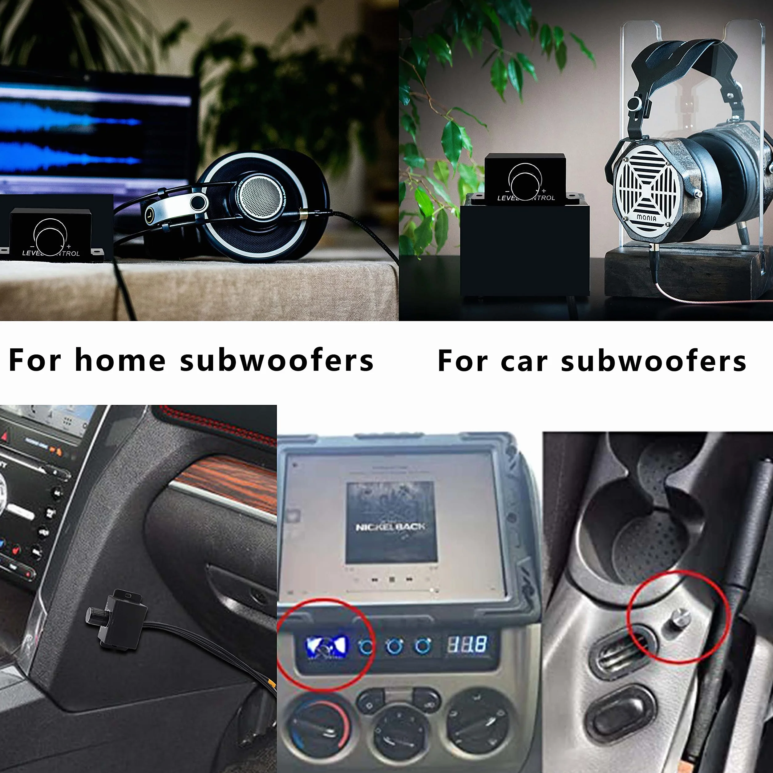 Uniwersalny kontroler poziomu RCA wzmacniacz audio regulator dźwięku Bass Boost Volume przycisk sterujący kabel do samochodu