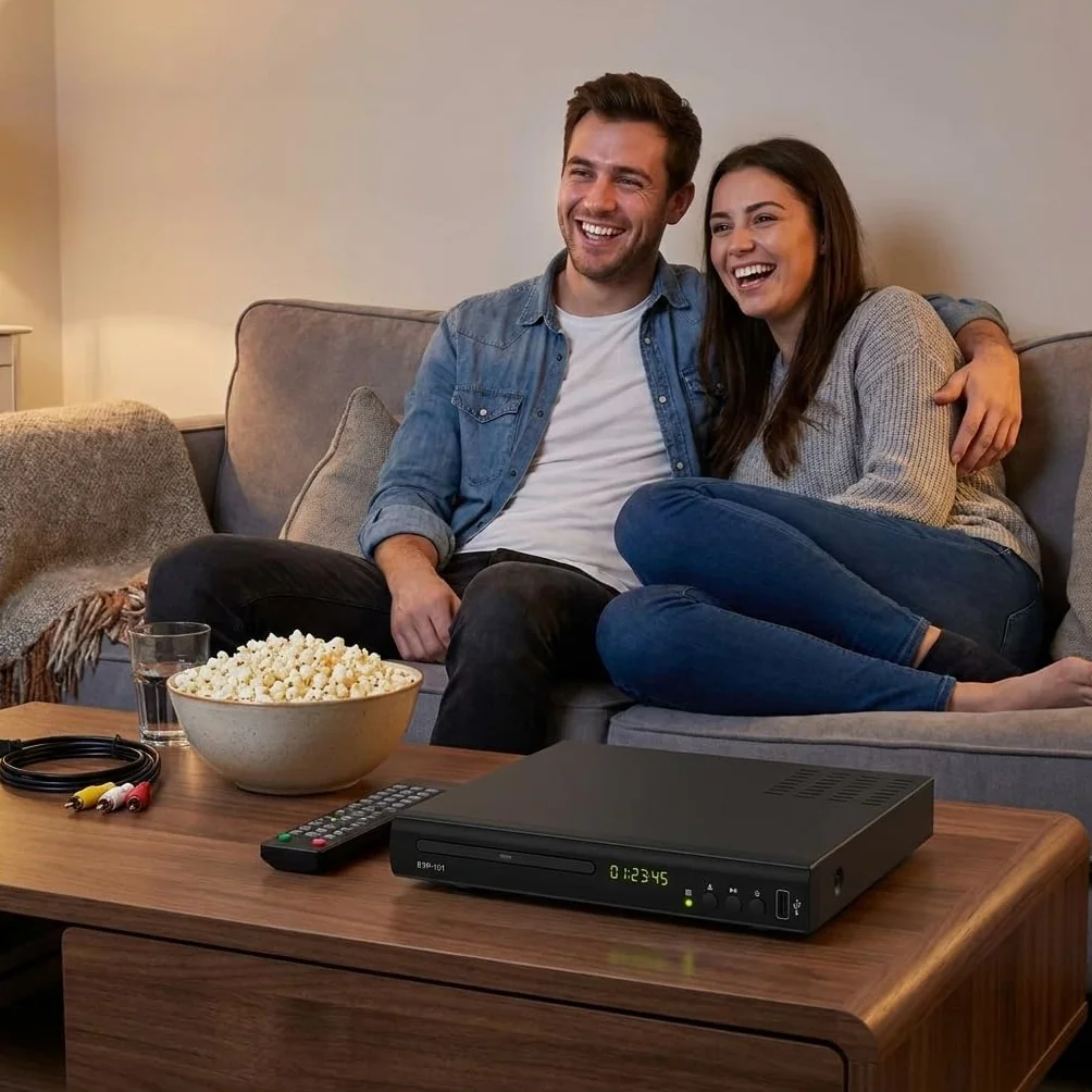 Odtwarzacz Blu Ray Disc z kablem HDMI AV, 1080p, USB, DTS, zintegrowany efekt dźwiękowy, PAL NTSC koncentryczny Blu Ray Region B/2, DVD Region Free