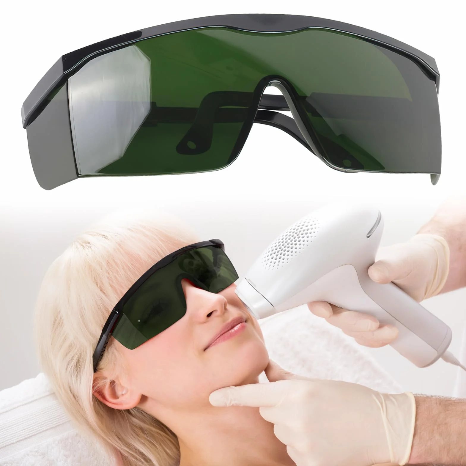 HENGBIRD Laserowe okulary ochronne IPL, 200-2000 nm, okulary ochronne na podczerwień, laserowe soczewki ochronne, IPL, IPL, okulary ochronne laserowe dla mężczyzn i kobiet