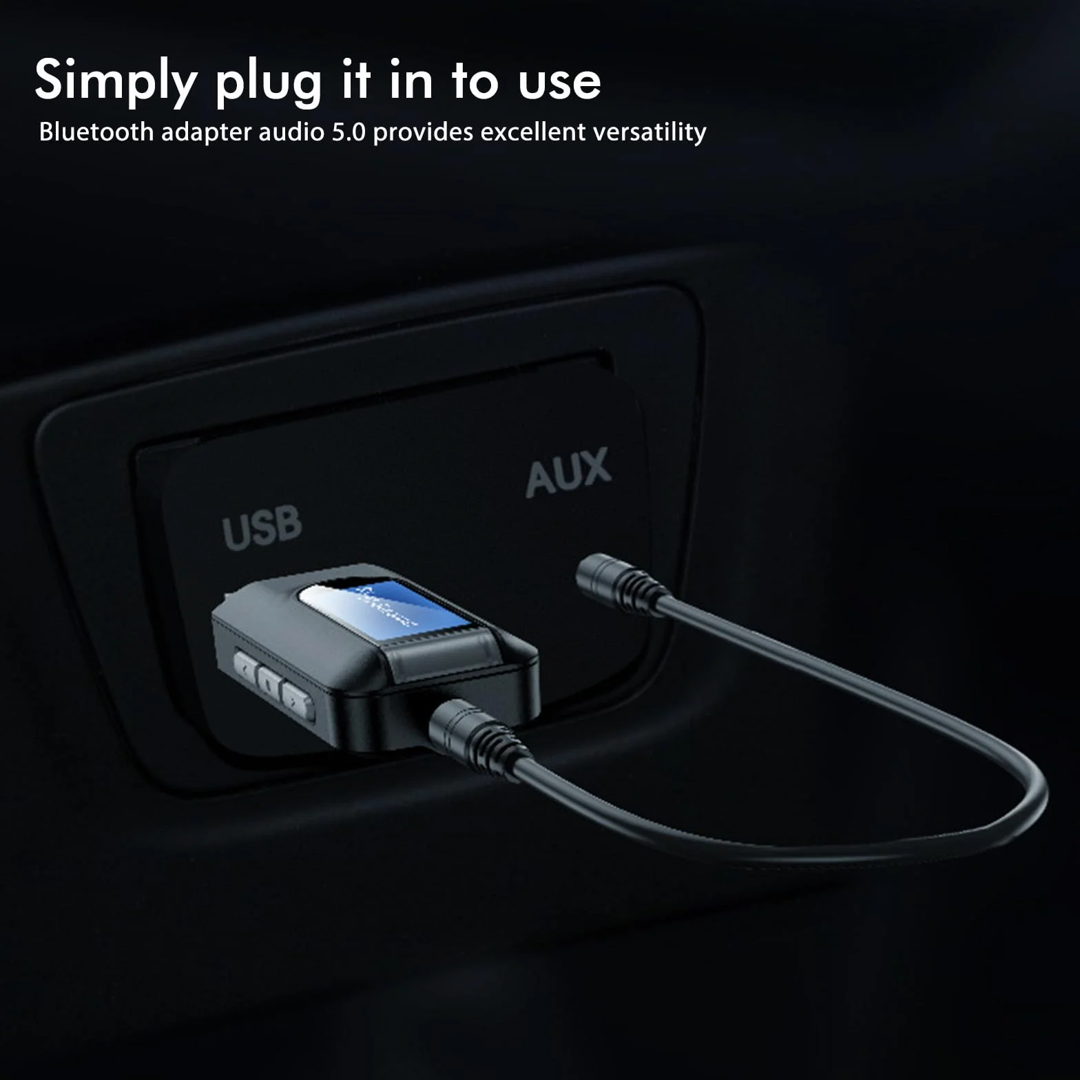 Adapter Bluetooth Audio 5.0: bezprzewodowy nadajnik Bluetooth 2 w 1 z wtyczką 3,5 mm, transmiter USB Bluetooth do samochodu, TV, PC, słuchawek, głośników, Plug and Play