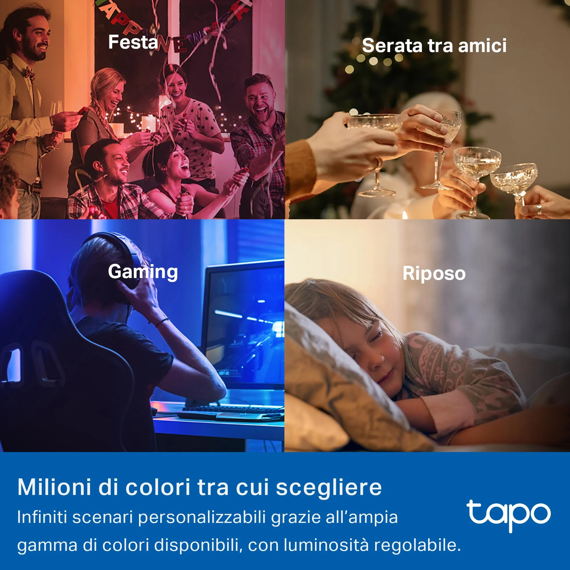 Tapo Żarówka Connected WiFi, wielokolorowa żarówka LED E14 2500K-6500K, możliwość ściemniania 40 W 470 lm, współpracuje z Alexa, sterowanie głosowe, oszczędność energii, L430C.