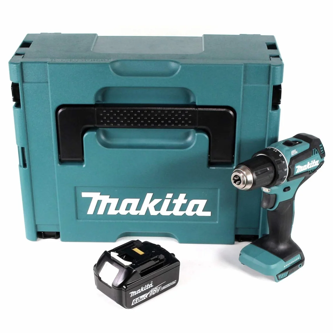 Makita DDF 485 G1J wiertarko-wkrętarka akumulatorowa 18 V 50 Nm w walizce Makpac + 1 x akumulator 6,0 Ah – bez ładowarki