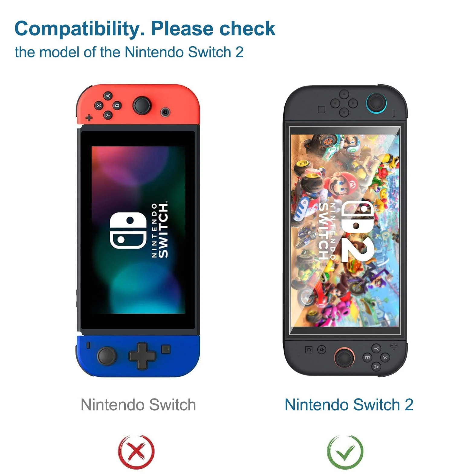 NEW'C Pakiet 3 Szkło Hartowane Kompatybilne z Nintendo Switch 2 Folia Ochronna na Ekran Przyjazne Etui Odporne na Zarysowania