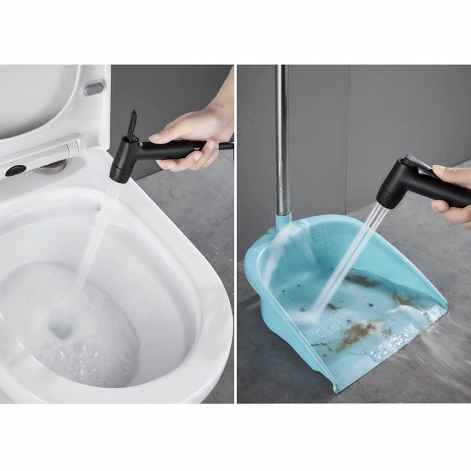 Ręczny opryskiwacz bidetowy czarny łazienkowy rozpylacz do pieluch bateria prysznicowa bidet toaleta głowica prysznicowa czarna opryskiwacz ze stali nierdzewnej czyszczenie toalety, czarny B (czarny A