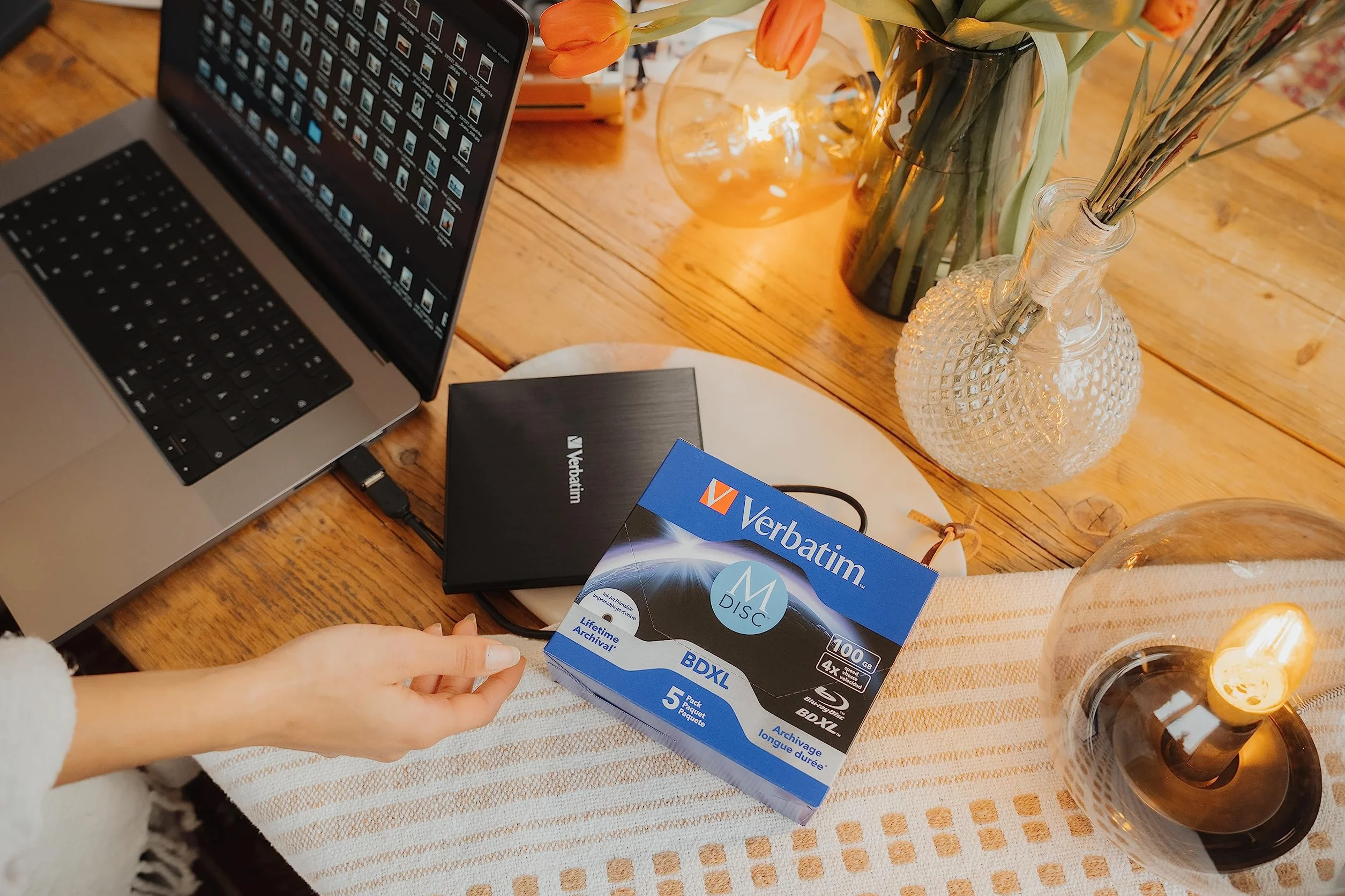 Verbatim External Slimline CD/DVD Writer USB 3.2 Gen1 USB-C na USB-A