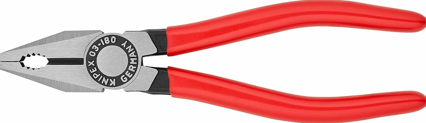 KNIPEX Szczypce uniwersalne w opakowaniu z zawieszką z tworzywa sztucznego, powlekane 180 mm, 03 01 180 SB