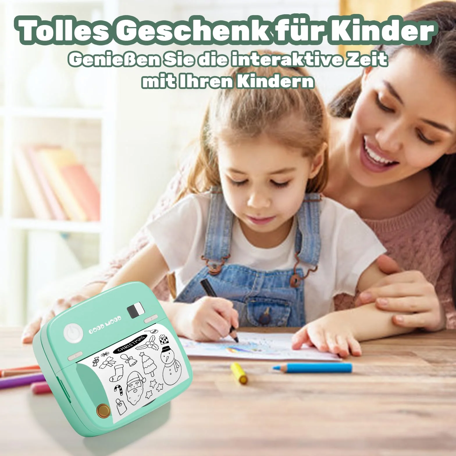 Mini Drukarka Termiczna Bluetooth LX-D2 z 8 Rolkami Naklejek do Smartfonów