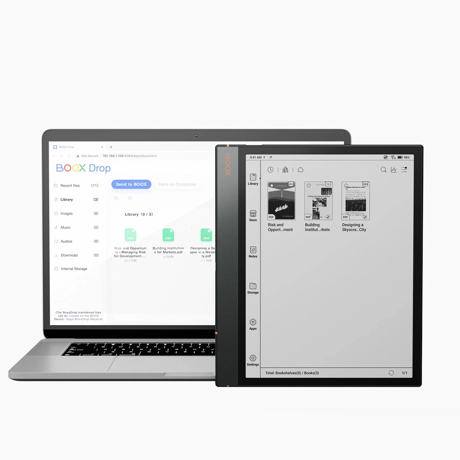 BOOX Note Air3 10.3 Cale Tablet ePapier Monochromatyczny 64 GB Android 12 E-ink WiFi