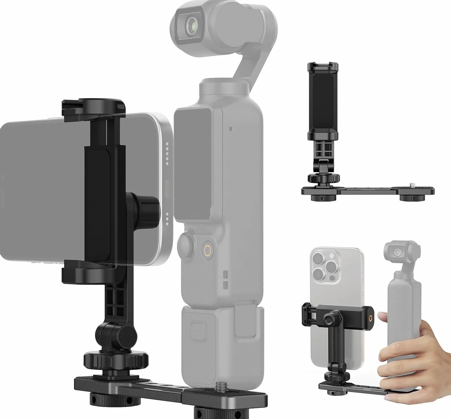 NEEWER Uchwyt na telefon kompatybilny z DJI Osmo Pocket 3, gwint 1/4 cala, zimna stopka