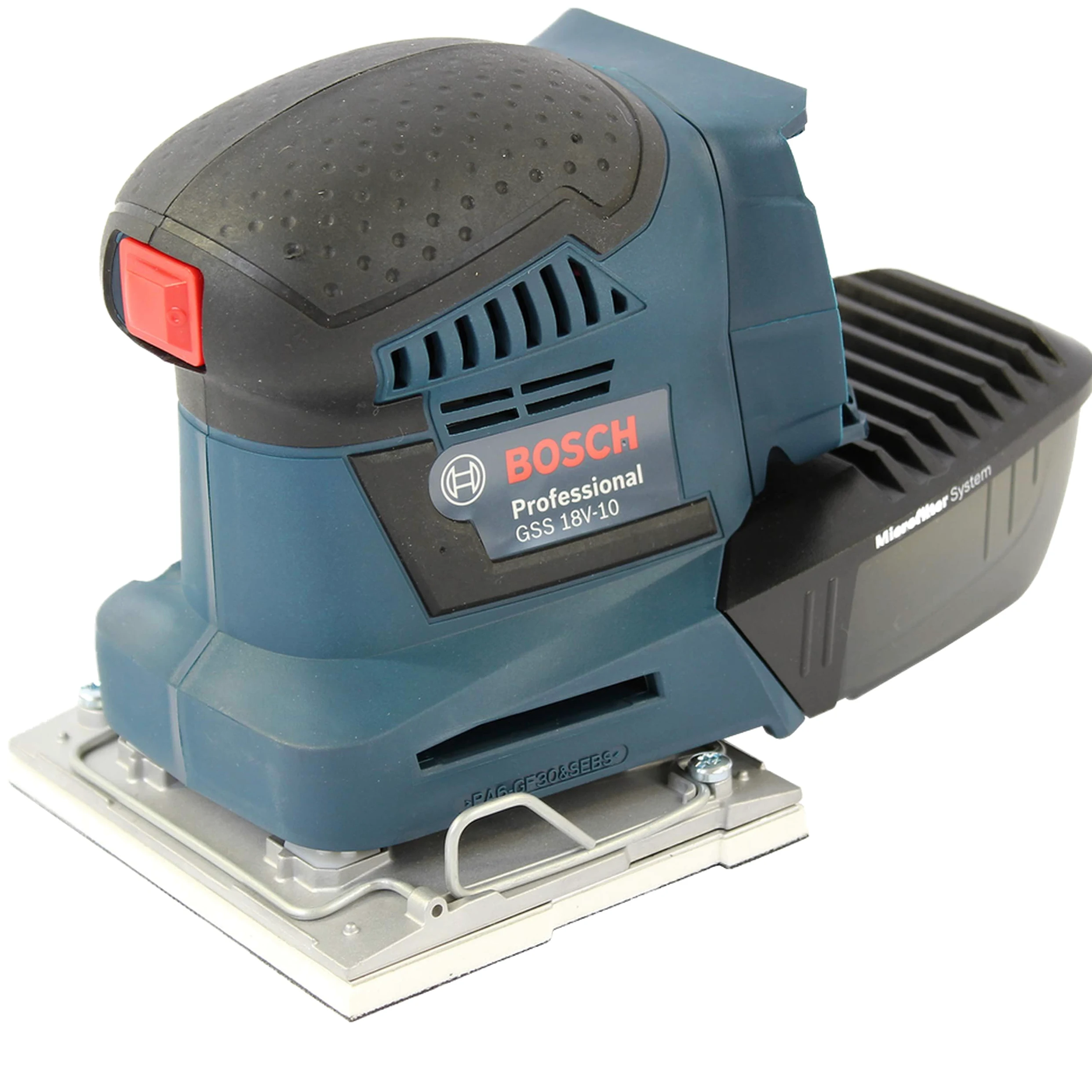 Bosch Professional system 18V: akumulatorowa szlifierka oscylacyjna GSS 18V-10 (Ø oscylacji: 1.6 mm, bez akumulatora i ładowarki, opakowanie kartonowe)